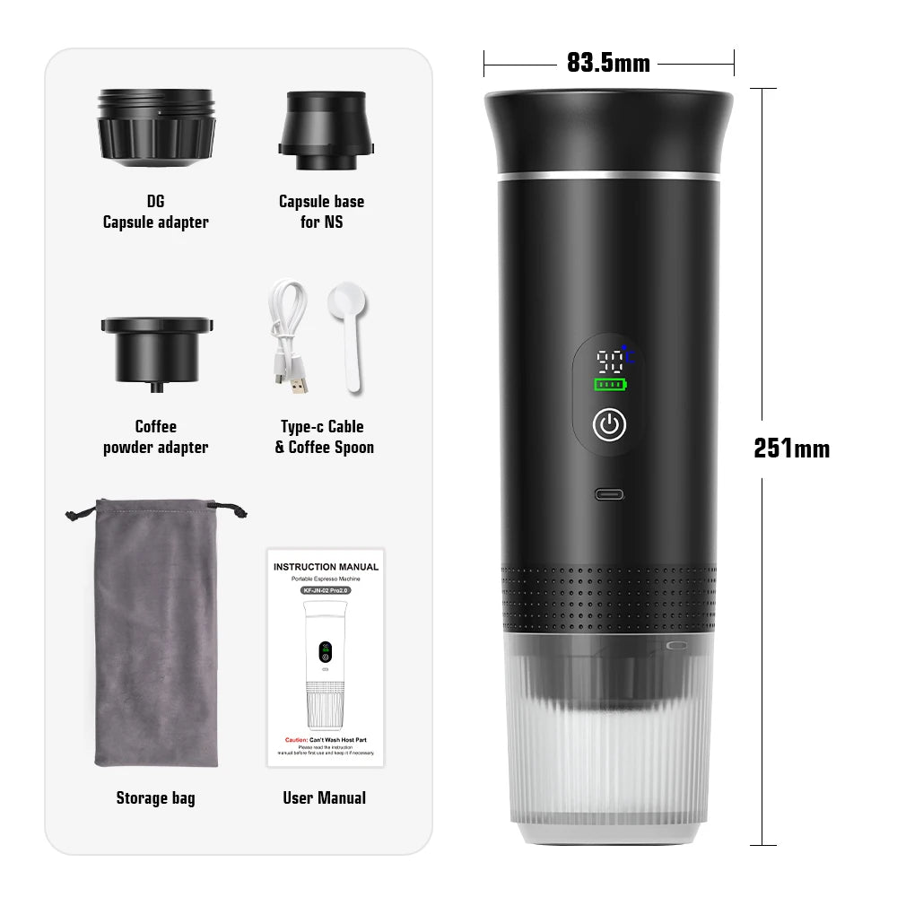 3-in-1 Heated Portable Espresso Maker