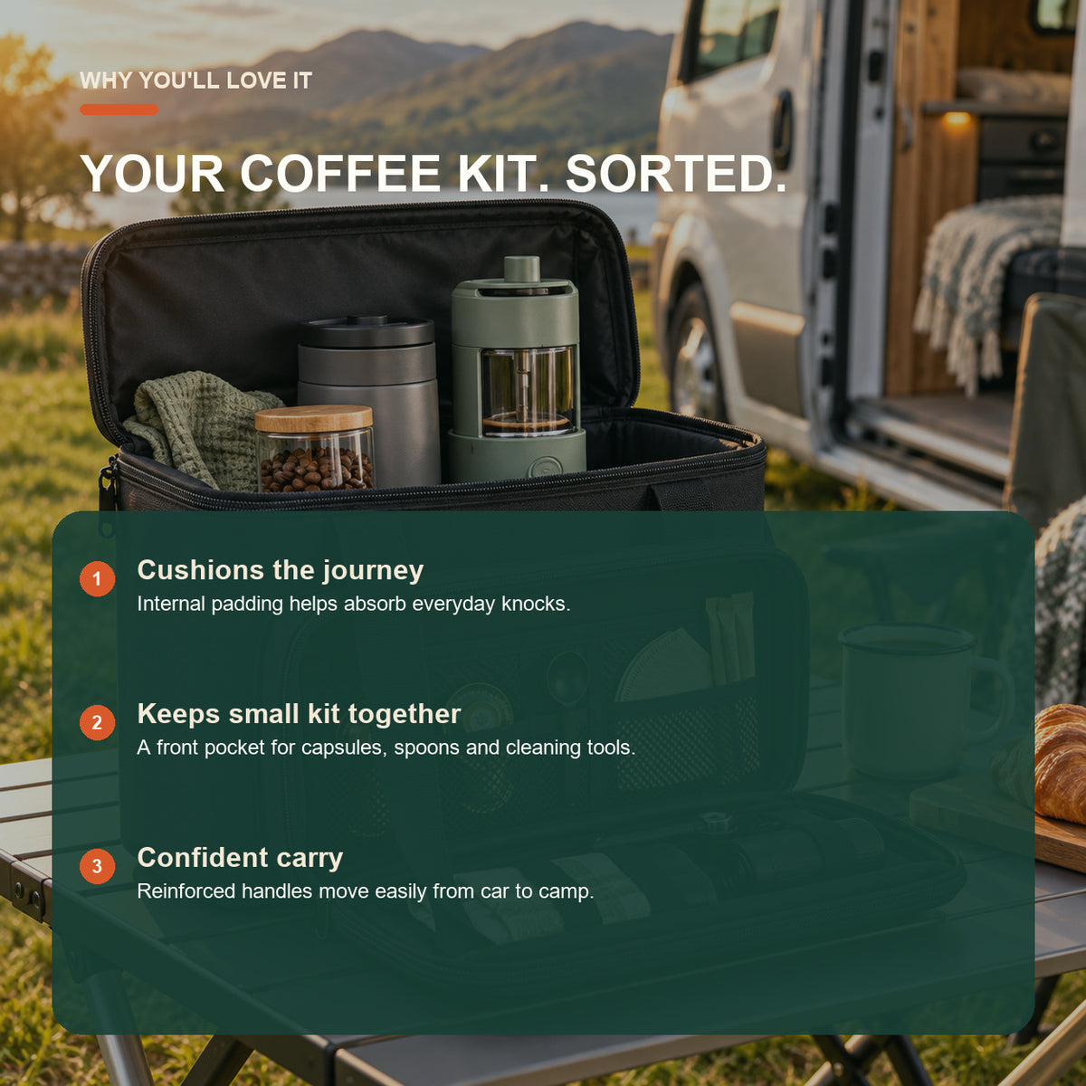 Padded coffee maker travel bag benefits including practical advantages for travel and outdoor coffee