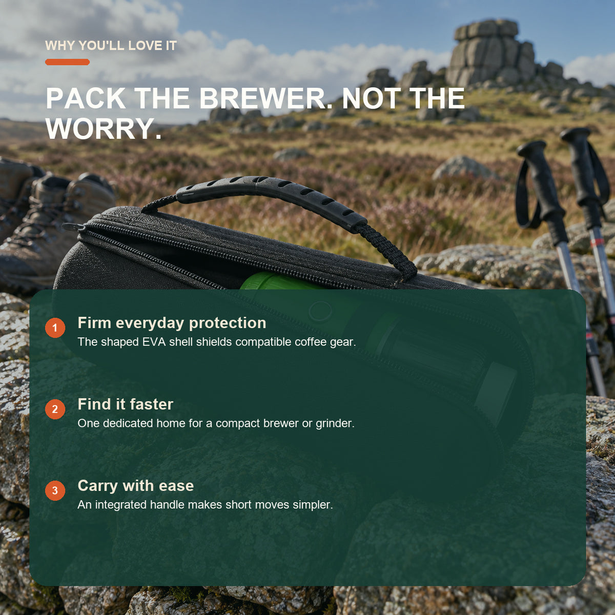 Portable espresso maker protective case benefits including practical advantages for travel and outdoor coffee