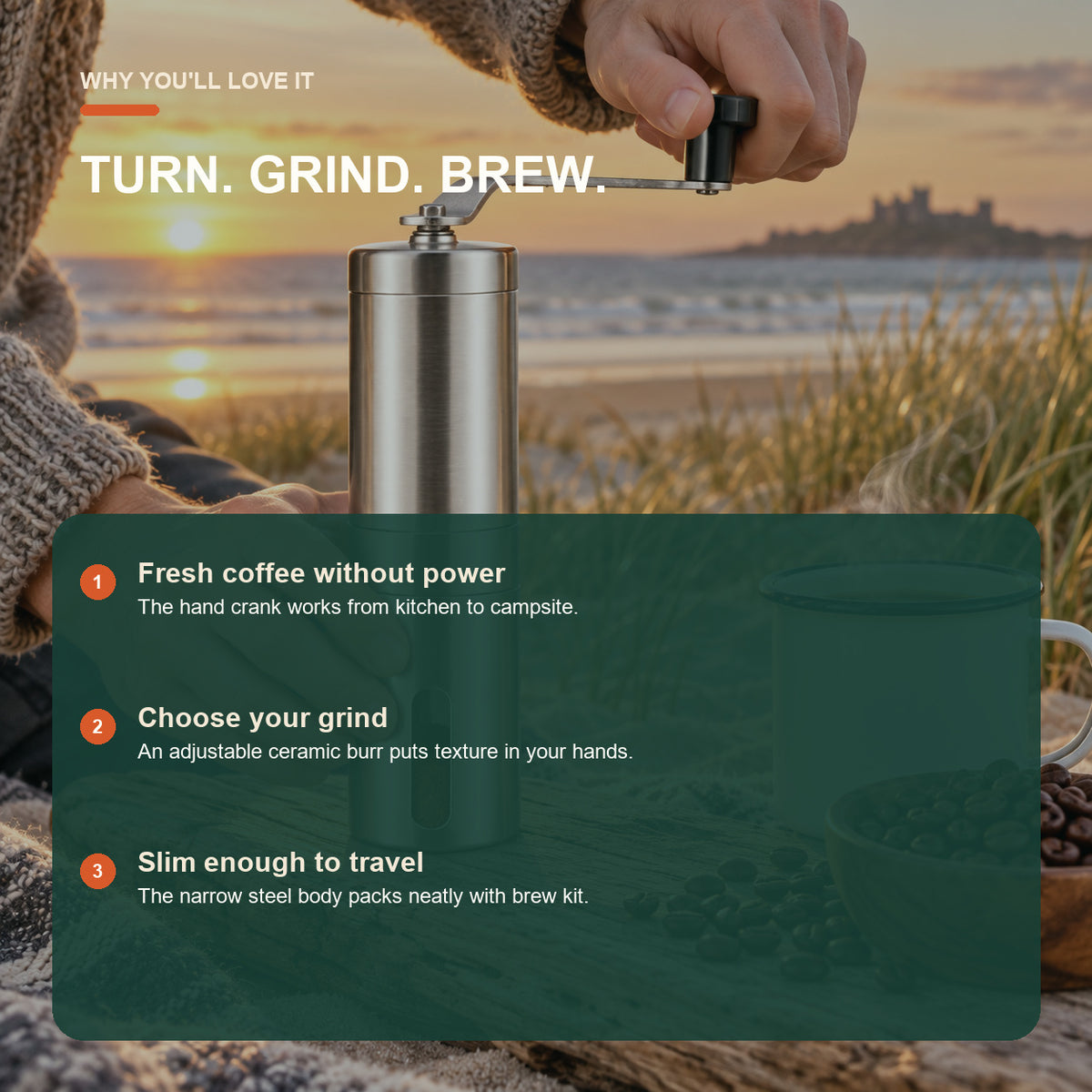 Stainless steel manual coffee grinder benefits including practical advantages for travel and outdoor coffee